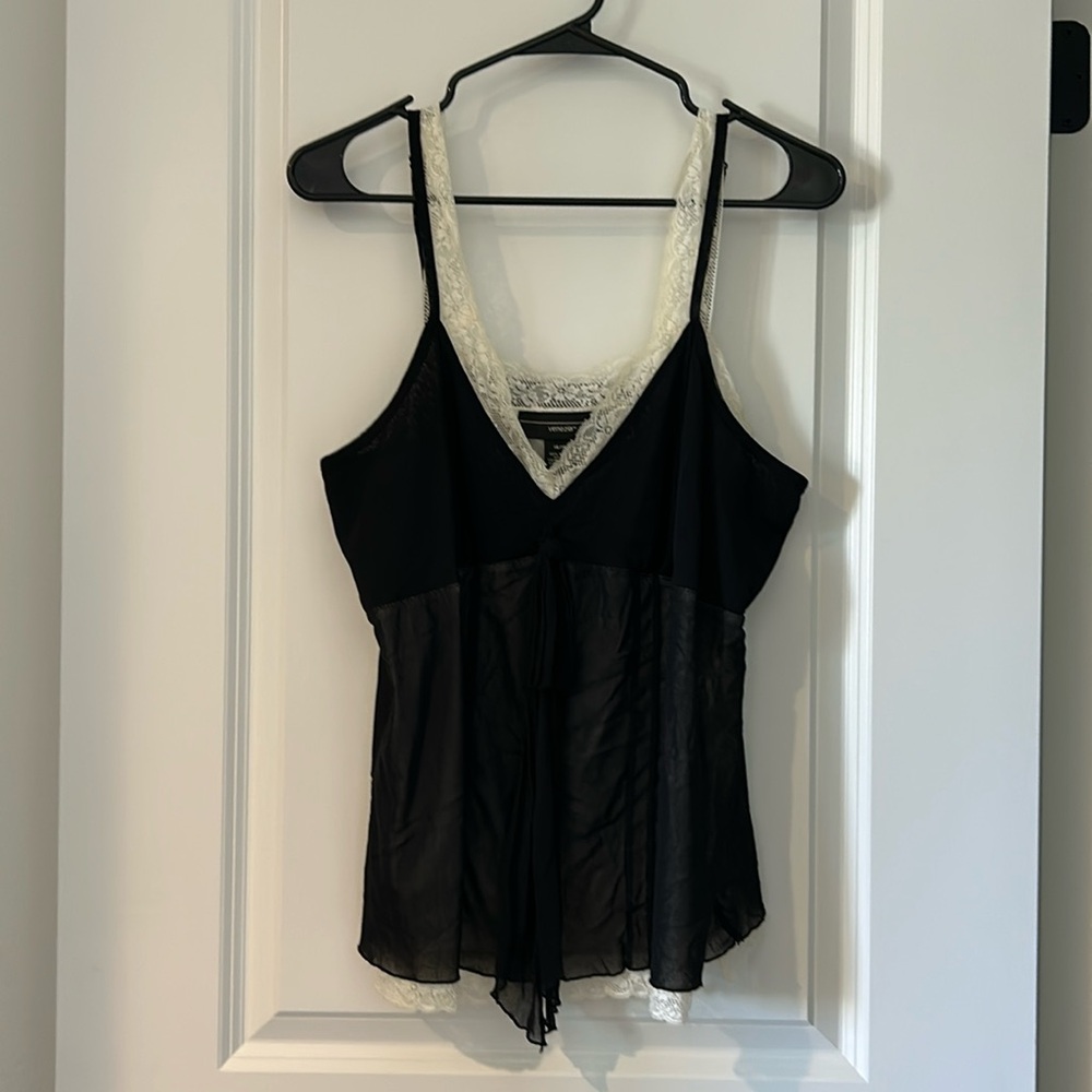 Venezia double strap lace tank top